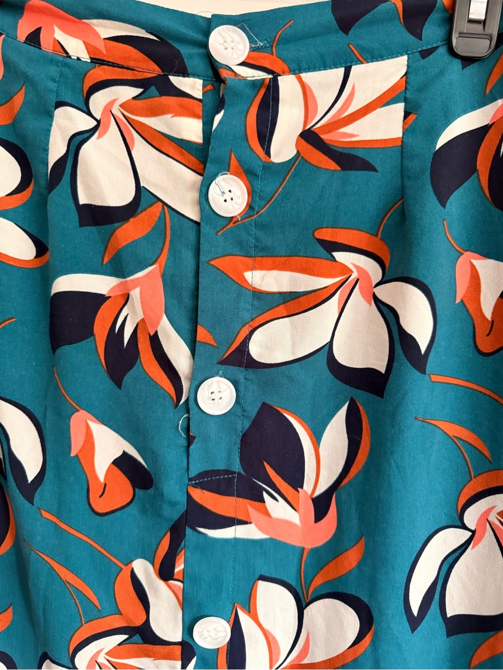 Modcloth Teal Floral Button-Front Maxi Skirt - Picture 5 of 5
